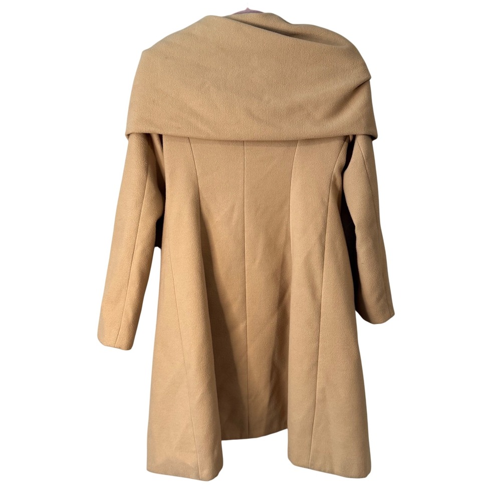 Rinascimento Women's Camel Wool Blend Bow Collar Coat Size S Made in Italy‎ - Picture 4 of 7
